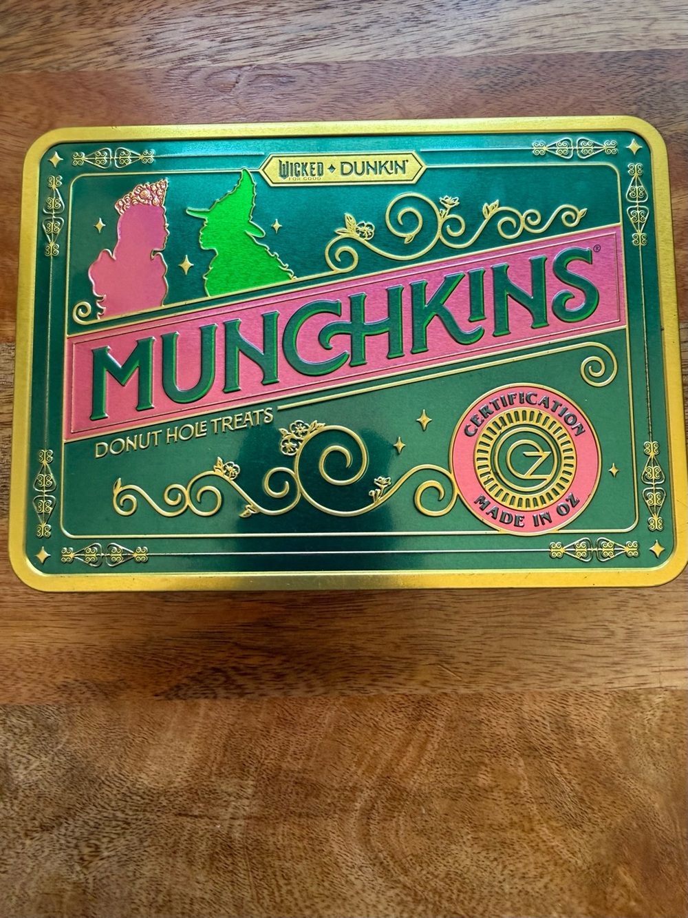 Wicked + Dunkin Munchkins Collector Tin - Green & Pink